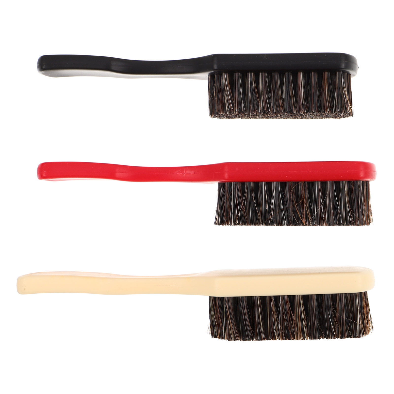Men'S Grooming Facial - 3-delige baardborstelset met paardenhaar, gezichtshaarverzorgingsgereedschap, gebogen