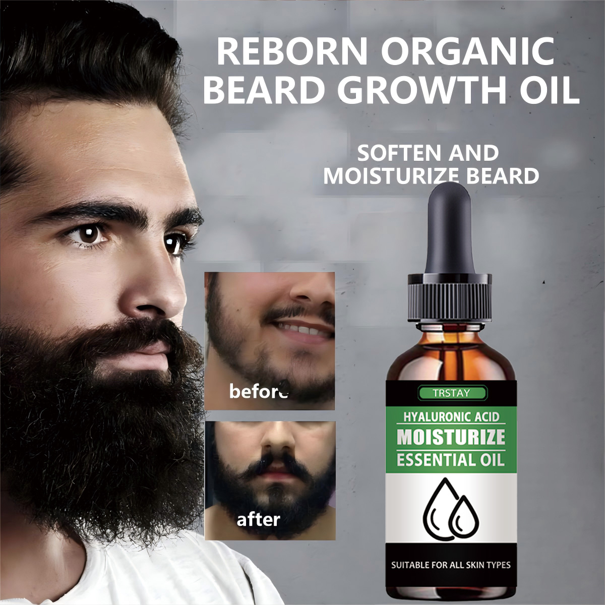 Men'S Grooming Facial - 100% Natuurlijke Versnellen Gezichtshaar Groeien Baard
