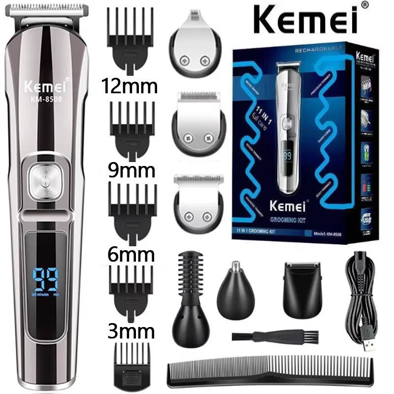Men'S Grooming Electric Trimmer - Kemei Professionele Multifunctionele Baardhaartrimmer Waterdicht 6