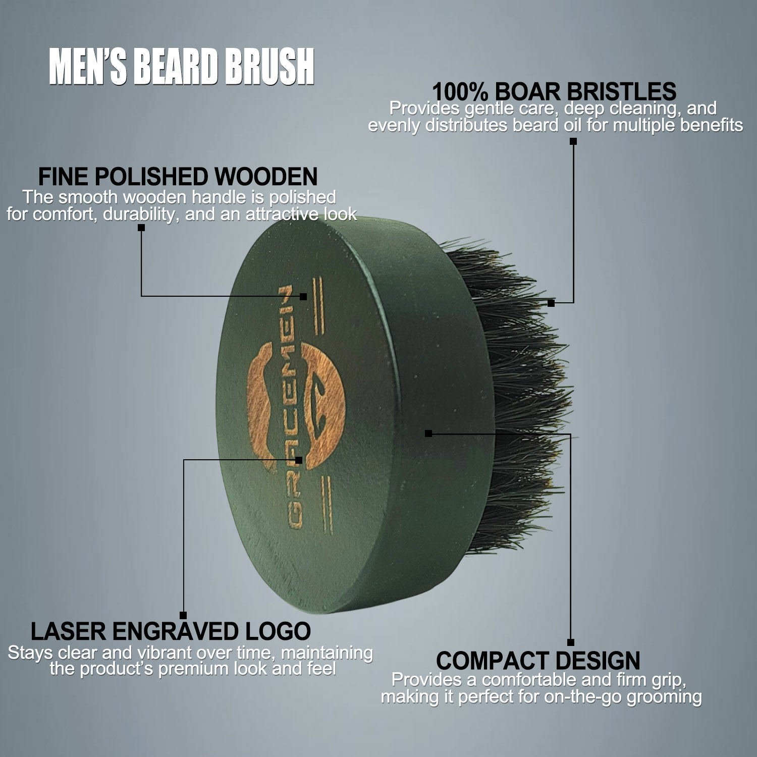 Ronde baardborstel voor mannen - Men'S Grooming Facial recensie en prijs